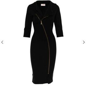 Roserry Chelsea Zipped Jersey Midi Dress In Black